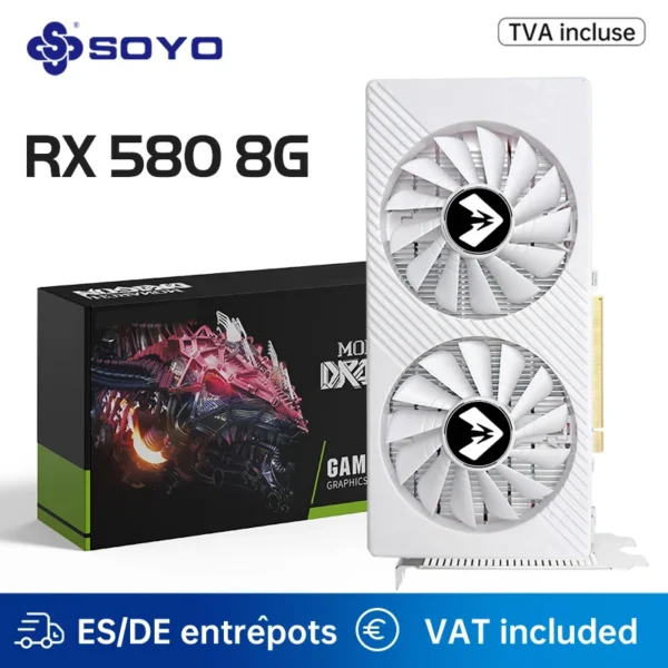 Soyo grafikkarten radeon rx580 8g gddr5 speicher videospiel karte pcie 3,0x16 gpu desktop computer komponenten amd rx 8g
