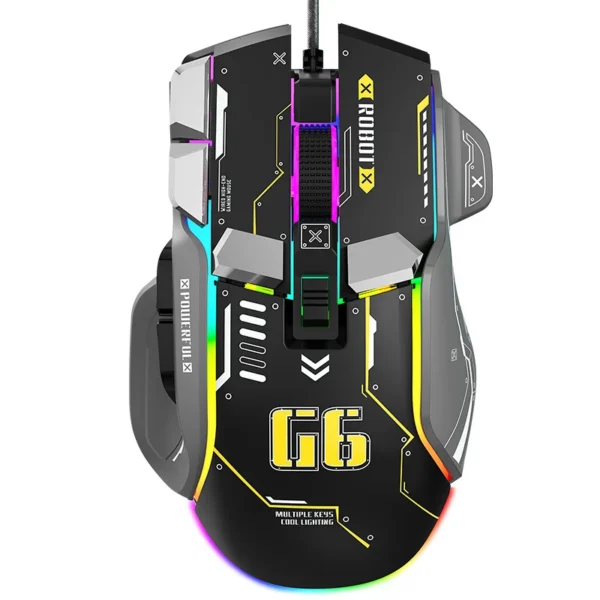 G6 Gaming Mouse Wired 128000DPI ChipA826 RGB Macro-programmable Ergonomic design superior for Gaming and Work 1