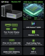 GMKtec Oculink Mini PC K11 K8 Plus M7 AMD Ryzen 9 8945HS 8845HS 6850H 2*USB4 2*DDR5 2*2.5G LAN Gaming Computer Windows 11 WiFi6 6
