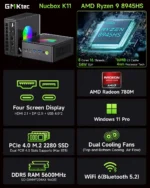 GMKtec Oculink Mini PC K11 K8 Plus M7 AMD Ryzen 9 8945HS 8845HS 6850H 2*USB4 2*DDR5 2*2.5G LAN Gaming Computer Windows 11 WiFi6 2